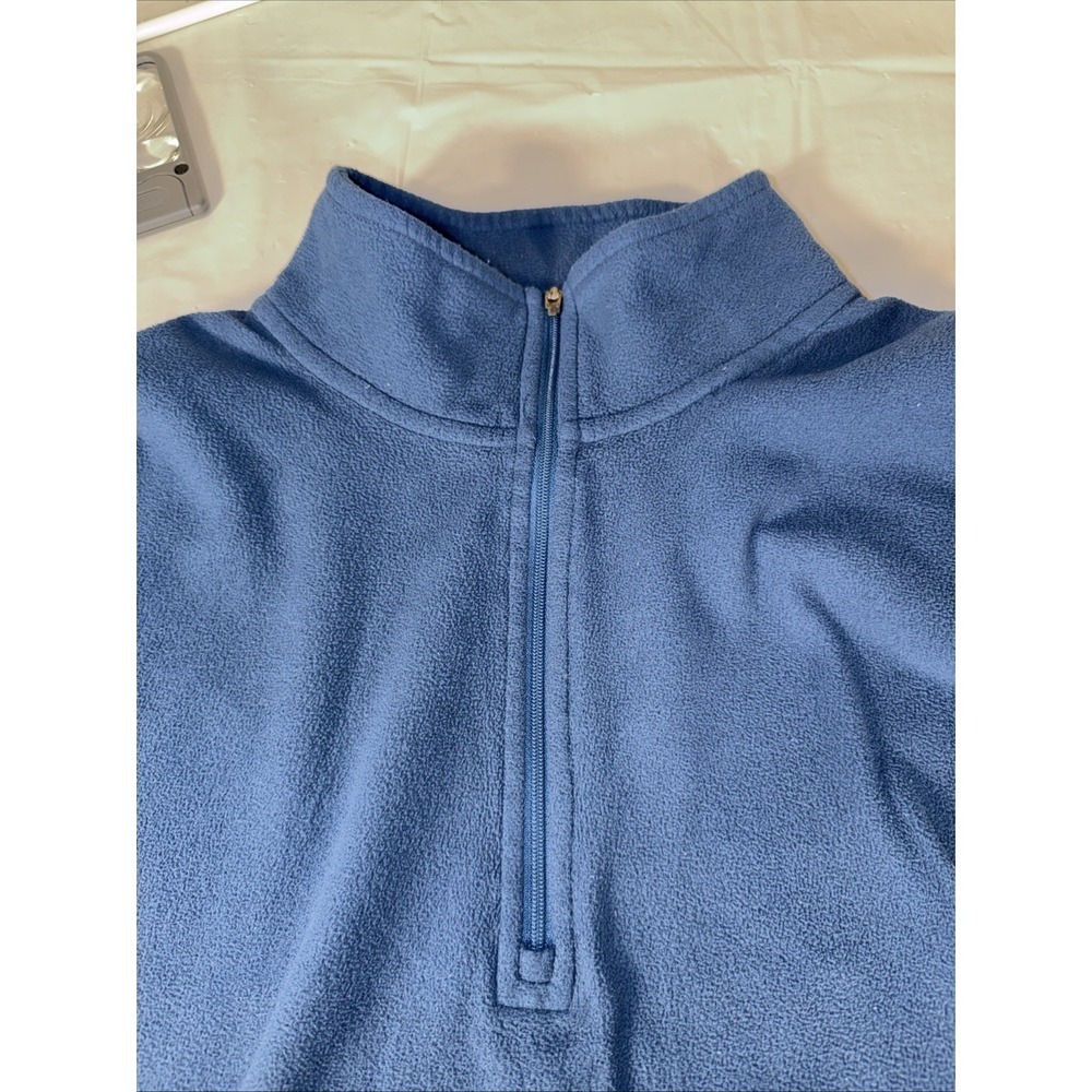 LL Bean Sweater Adult Large Blue & gray Fleece 1/4 Zip Long Sleeve Mens DAAP8 - Picture 10 of 12